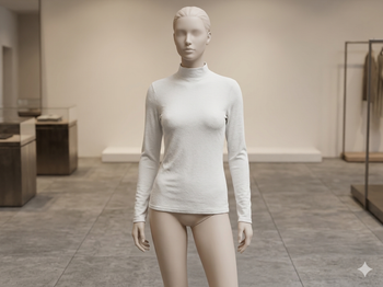 top manches longues col cheminé blanc Taille S Damart