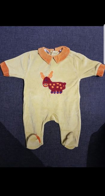 Grenouillère velours bébé mixte 3 mois