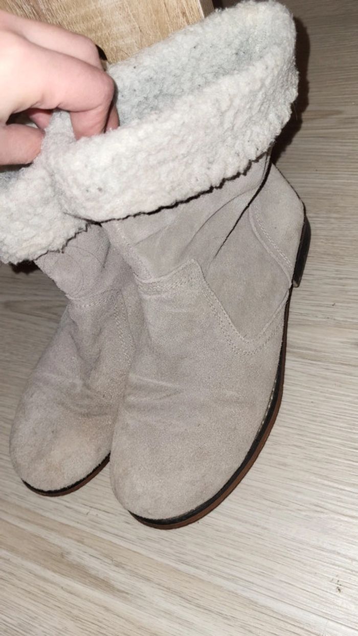 Bottines couleur beige / gris