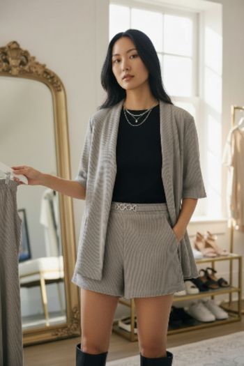 Short velours beige taille 38