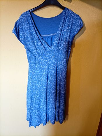 Robe bleue fleurie taille 10 (36/38)