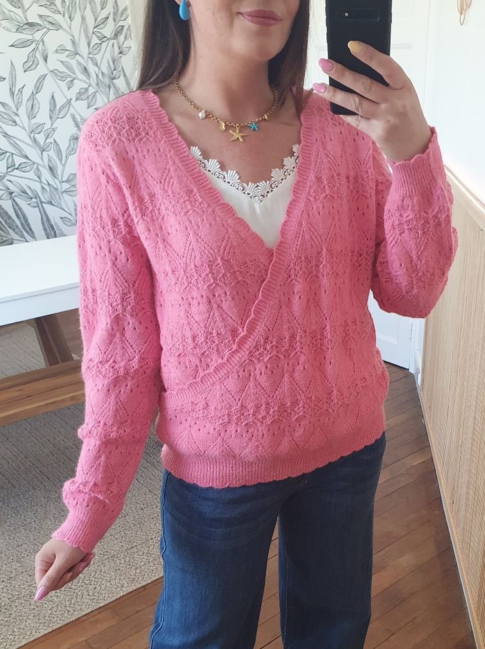 Pull réversible rose Sete cache-cœur Taille unique