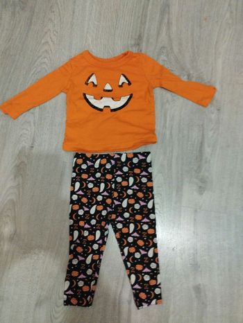 Ensemble Halloween citrouille bébé 3-6 mois