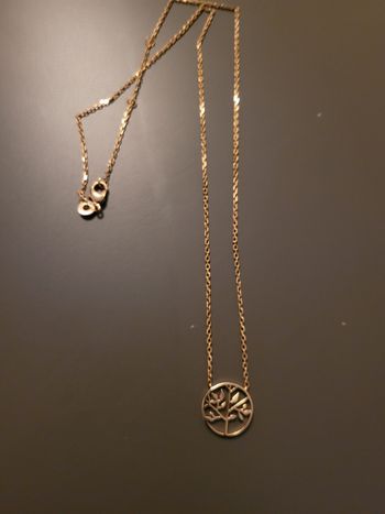 Collier arbre de vie en plaqué or 750