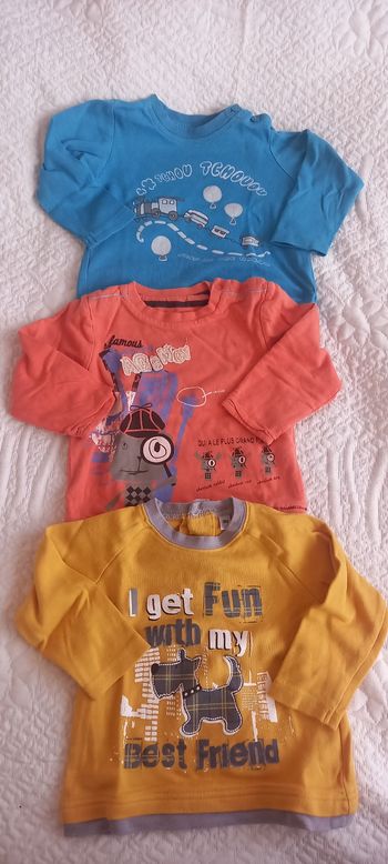 Lot de 3 t-shirts ML garçon 18 mois