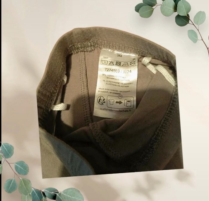 Legging/Pantalon léger bébé fille 3 mois - Marron Chiné - photo numéro 3