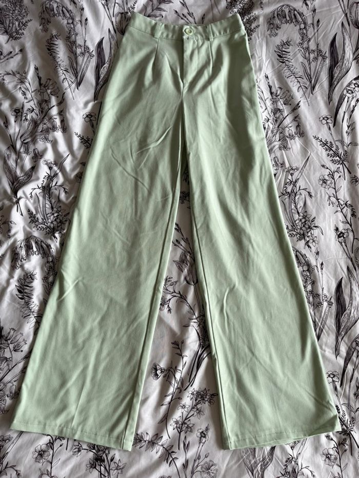 pantalon wide leg vert jennyfer
