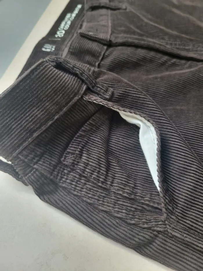 Pantalon jean en velours cotelé marron taille S/M - photo numéro 7