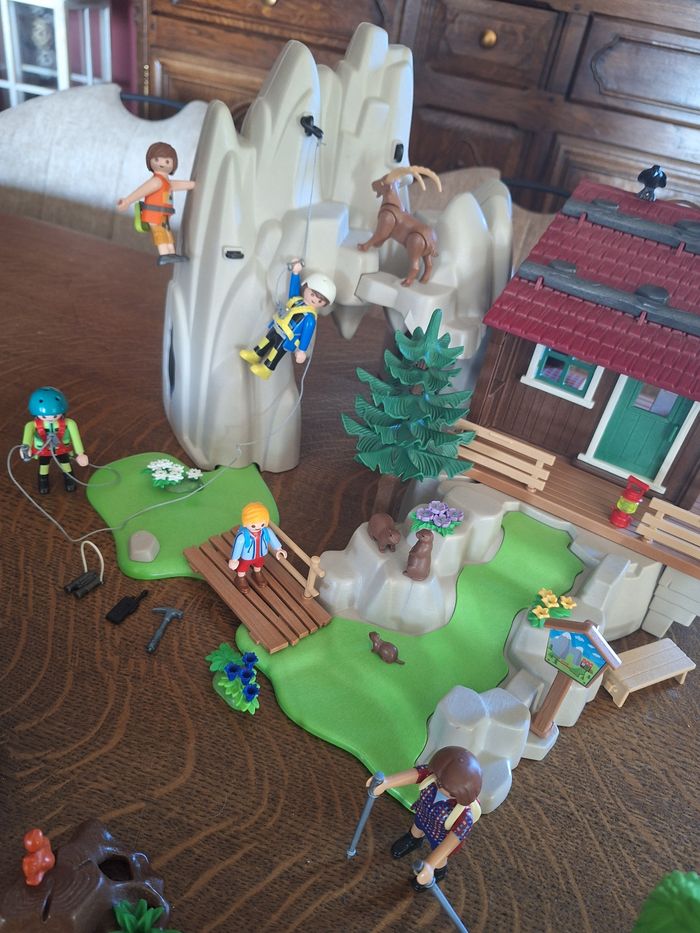 Playmobil chalet montagne escalade + pêcheur + garde-forestier - photo numéro 6