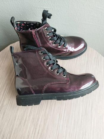 Bottines rouge bordeaux fille taille 34