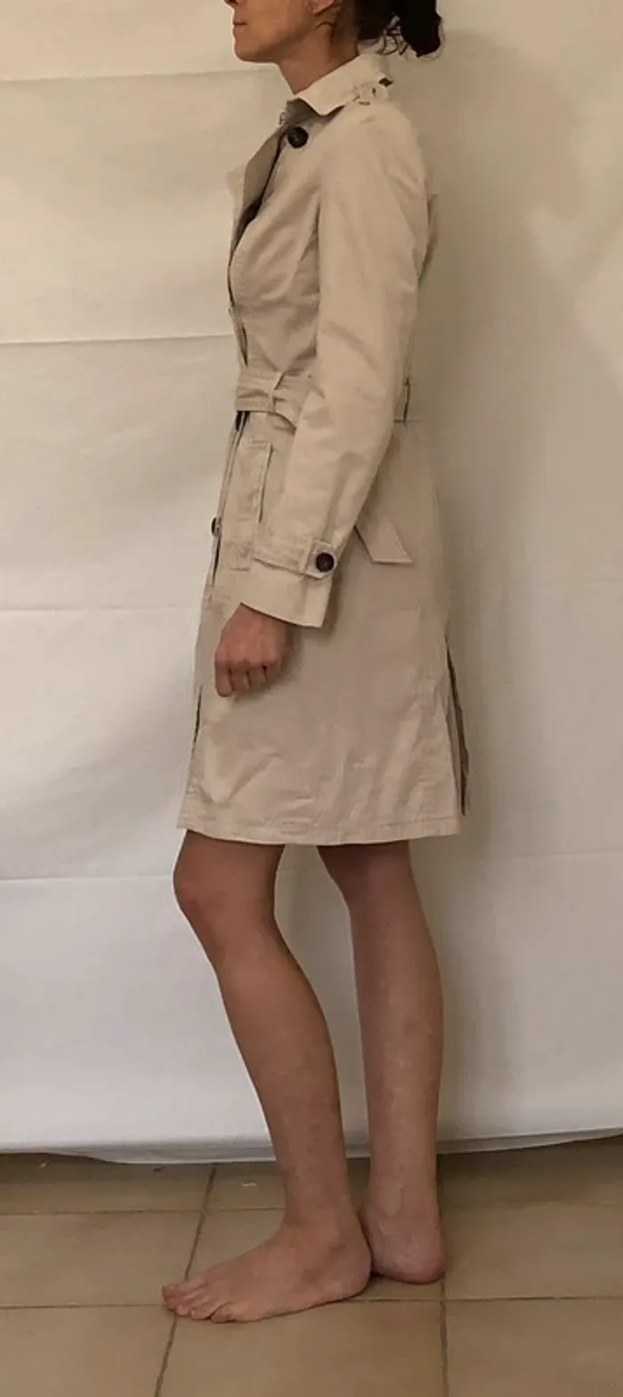 Trench crème avec ceinture Promod taille 38 comme neuf - photo numéro 7