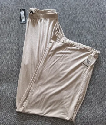 Pantalon Boohoo Jersey "Wide Leg Pj" - Jambes Larges - Beige Taille 40 - Neuf