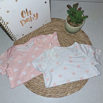 lot de 2 body petits cœurs