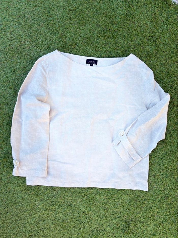 Haut fluide A.P.C - 50% lin - beige - neuf jamais porté - taille M/38