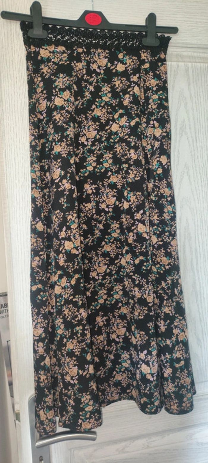 jupe longue à fleurs