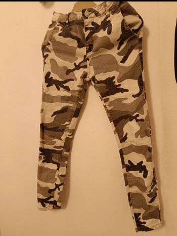 Pantalon Slim Camouflage Gris/Blanc – Taille M (38)