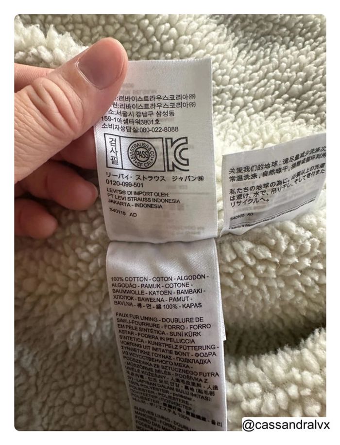 Veste en jean sherpa bleu - Levi's - photo numéro 6