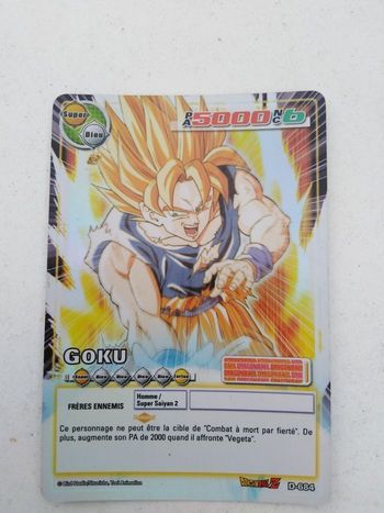 Carte à jouer goku 5000, collection dragon ball z, manga, dessin animé, licence D 684, frères ennemis