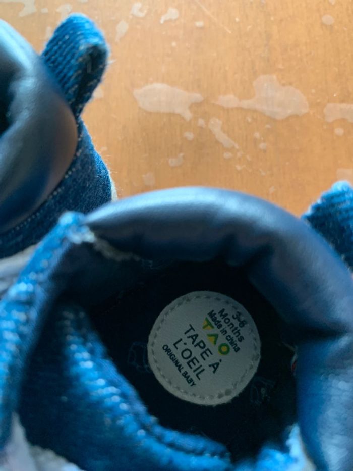 Chaussures tape à l’œil bleu 3/6mois - photo numéro 2