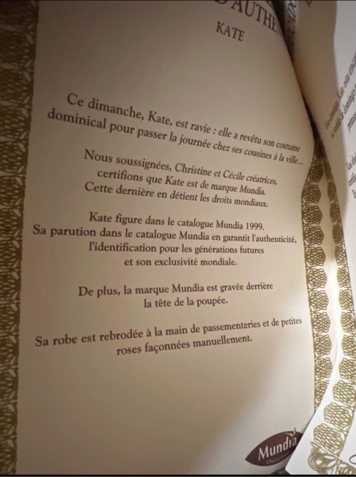 Poupée de collection Kate de Mundia - photo numéro 3