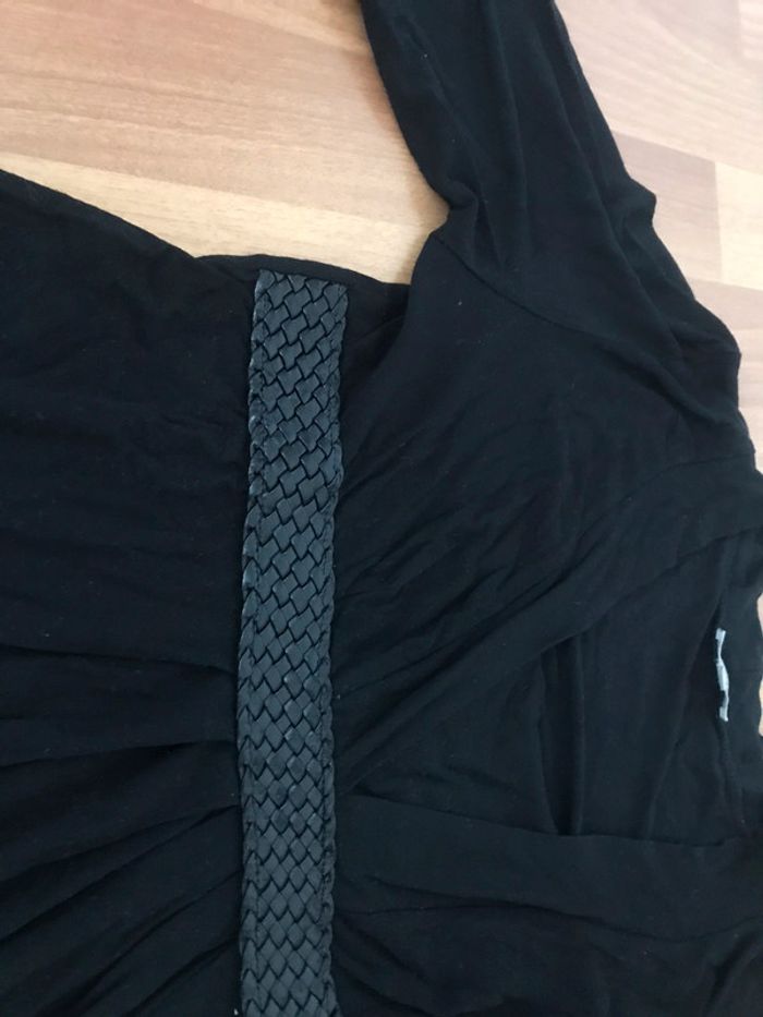 Tunique noire avec ceinture sous poitrine - photo numéro 2