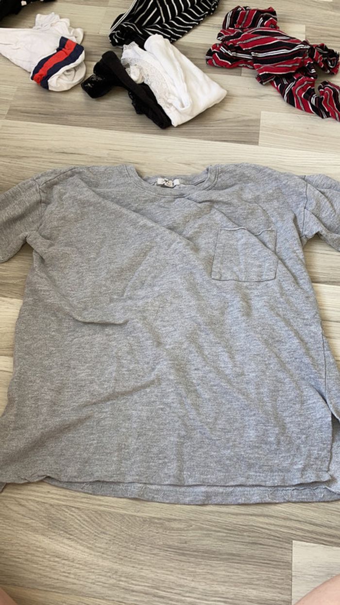 Tee shirt long gris