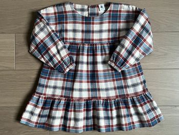 Robe chaude à carreaux en flanelle de coton Petit bateau T-5 ans