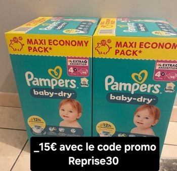 Deux carton couche economy pampers taille 4 plus