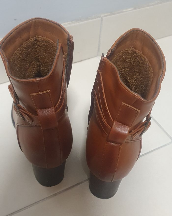 Bottine en cuir camel - photo numéro 3