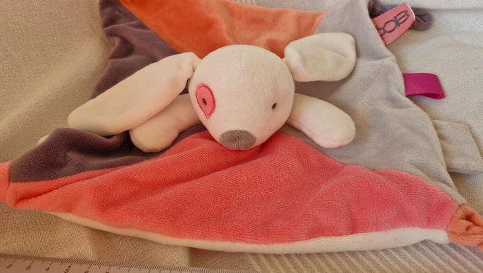 Doudou plat lapin/ chien œil rose obaibi - photo numéro 6