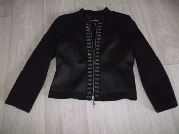 Veste ROCCOBAROCCO soirée noire et gris anthracite, brillants taille 40 TBE