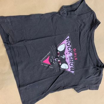 TEE shirt noir à motifs chats