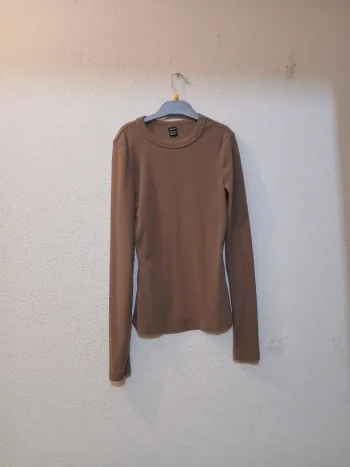 Haut a manches longues chauf marron" shein" taille xs