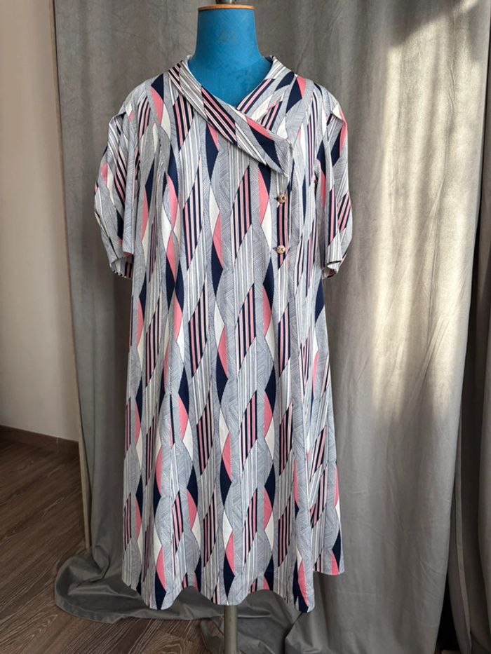 Robe des années 70 - à motif - taille 42/XL - en très bon état