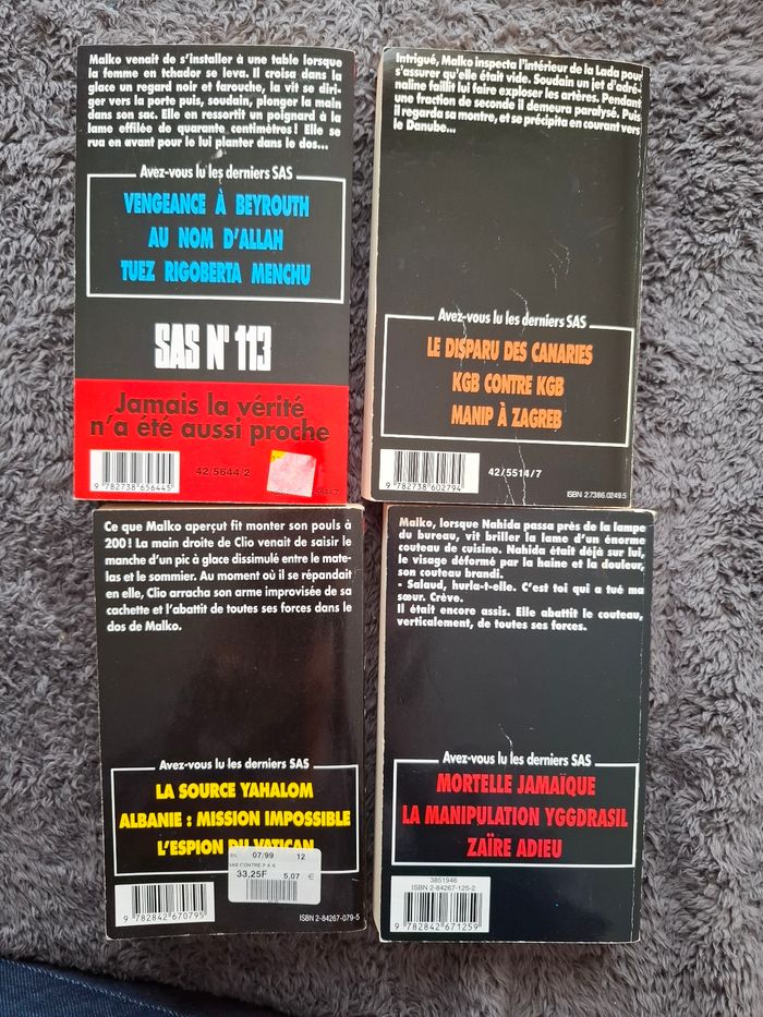 Lot de 4 romans policiers de Gérard De Villiers en bon état - photo numéro 2