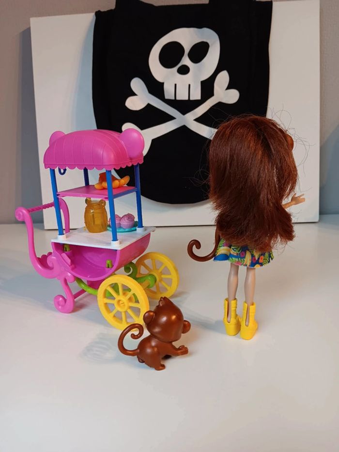 Figurine mattel enchantimals son singe et son stand de fruit - photo numéro 4