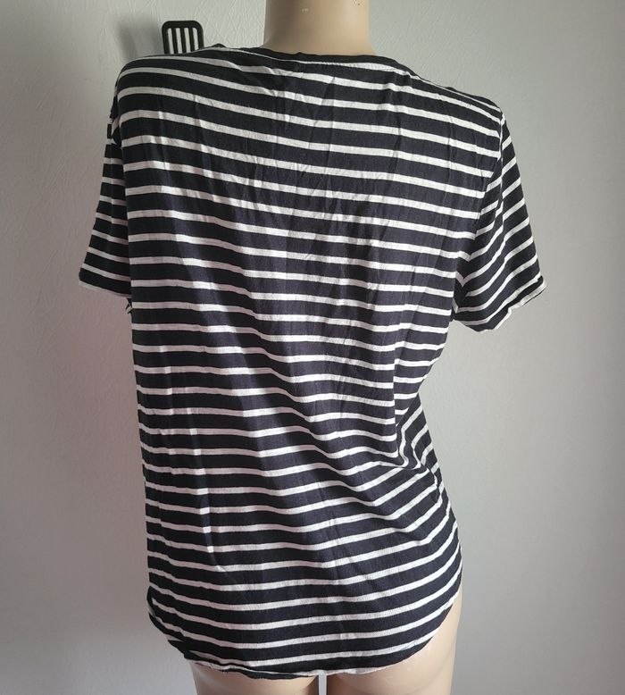 T shirt Marin noir et blanc - photo numéro 2