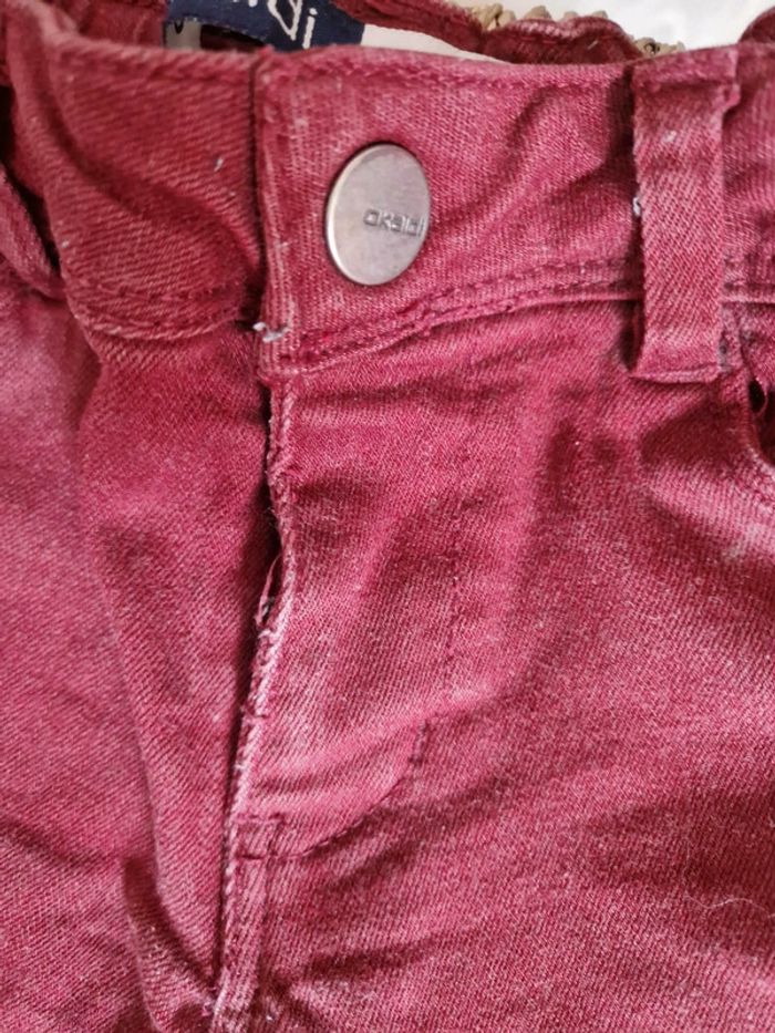 Jeans slim rouge bordeau Okaïdi 🦊4 ans🦊 - photo numéro 2