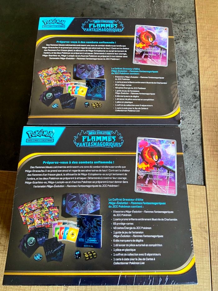 Lot de 2 Pokémon ETB Méga Évolutions ME2 – Flammes Fantasmagoriques - photo numéro 2