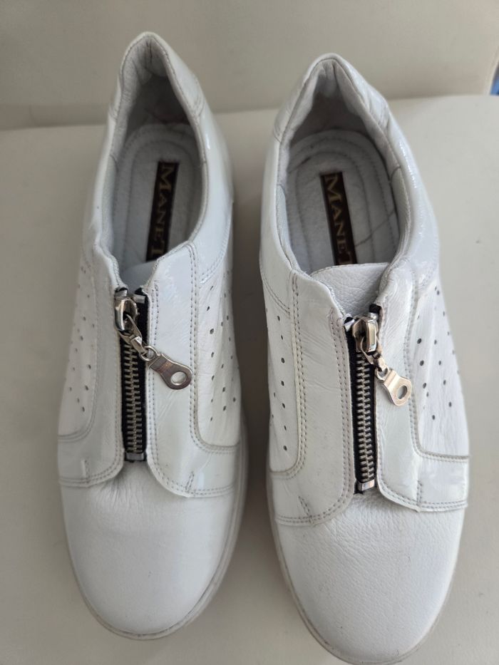 Baskets en cuir blanc Manet P 40.5