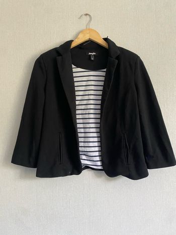 Veste blazer noir court avec manche 3/4 Jennyfer 38