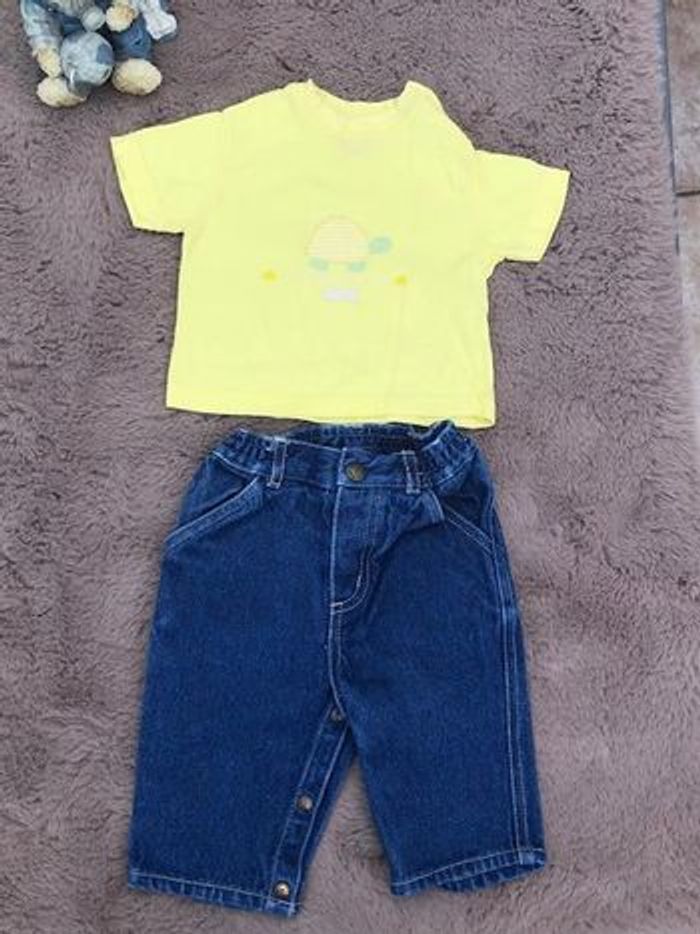 Ensemble Jean DPAM et Tee shirt Tex 3 mois