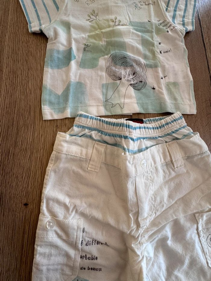Ensemble tee-shirt + pantalon taille 1 mois catimini neuf avec étiquettes - photo numéro 7