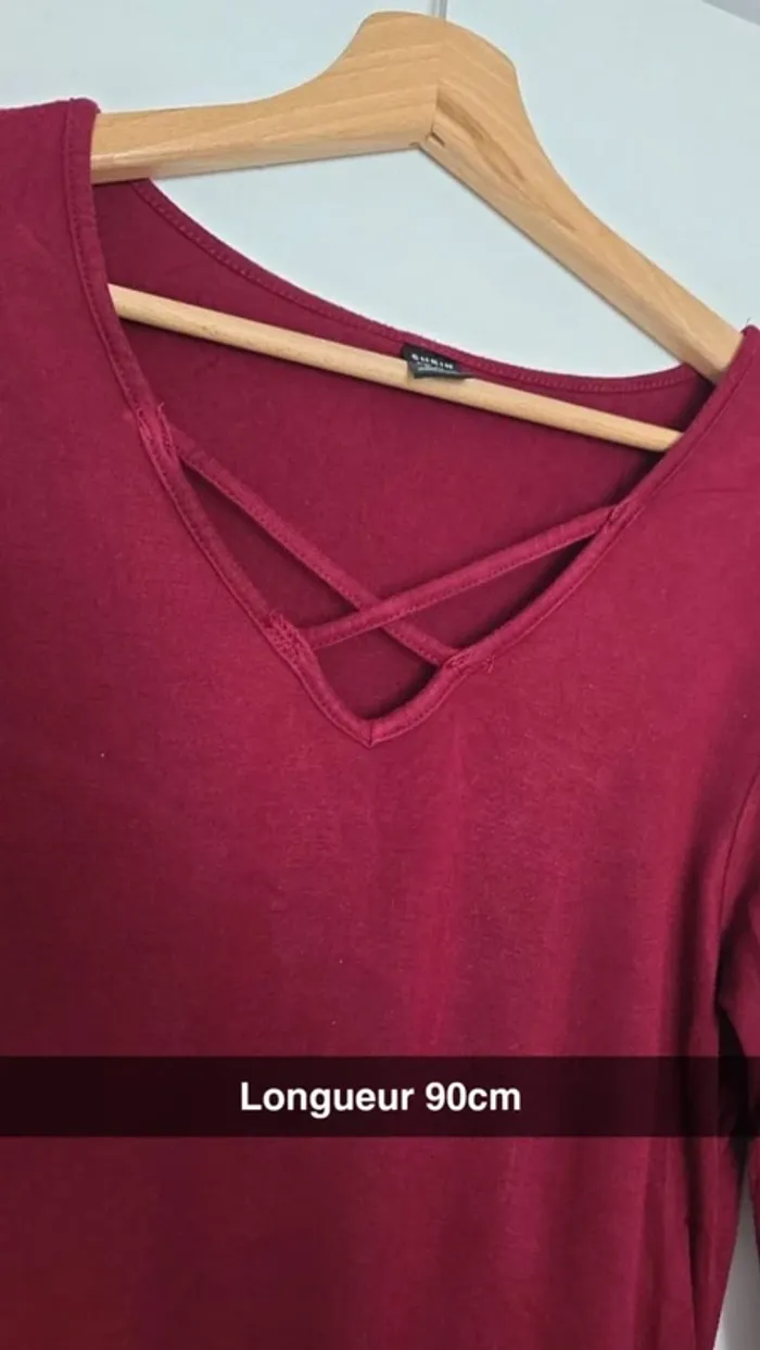 Robe de grossesse bordeaux - photo numéro 3