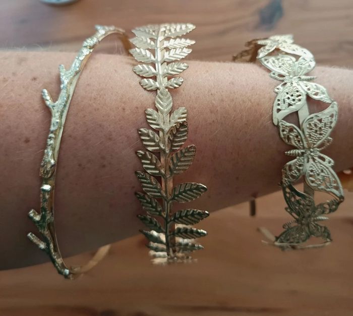 Lot 3 serre tête metal doré