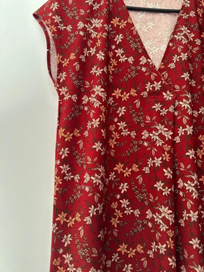 Robe d’été rouge fleurie Mango - photo numéro 3