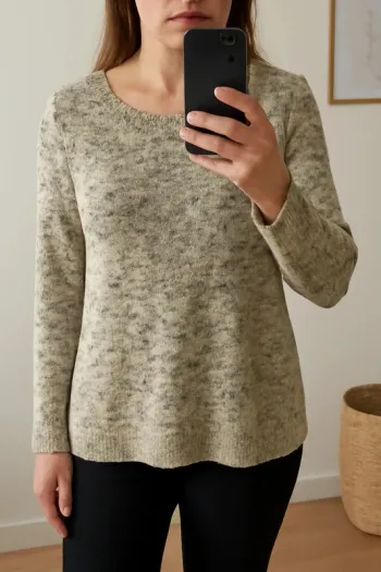 Pull en laine avec faux chemisier intégré - Taille Unique