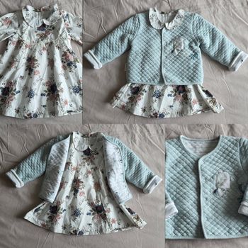 Tartine et Chocolat & Petit Béguin Ensemble Robe et Veste Coton 12 mois