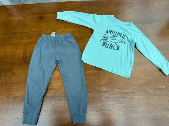 Pyjama zeeman vert et gris fin 2-4 ans - photo numéro 2