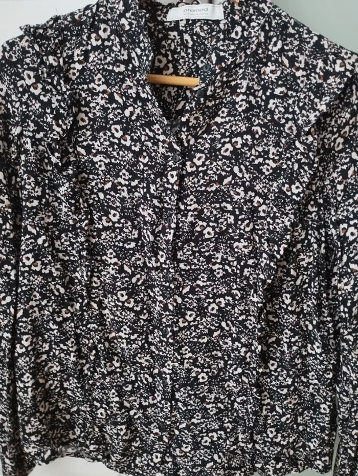 Chemise noire motifs léopard Promod 36